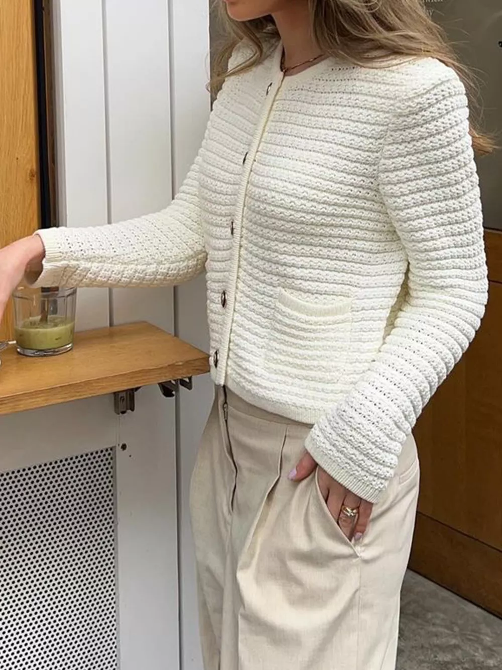 Button-Down Long Sleeve Cardigan