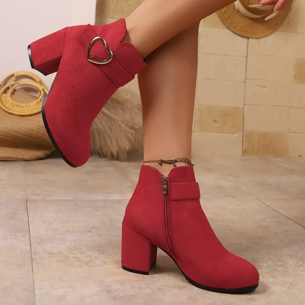 Round Toe Block Heels Boots, image 5