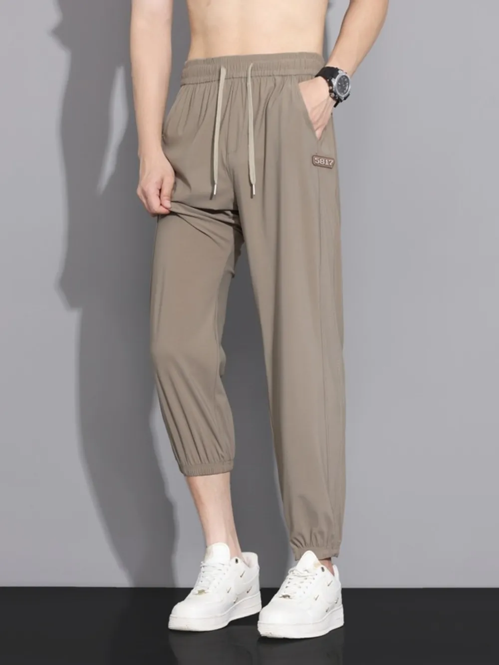 Men's Plus Size Casual Loose-Fit Drawstring Joggers, image 2