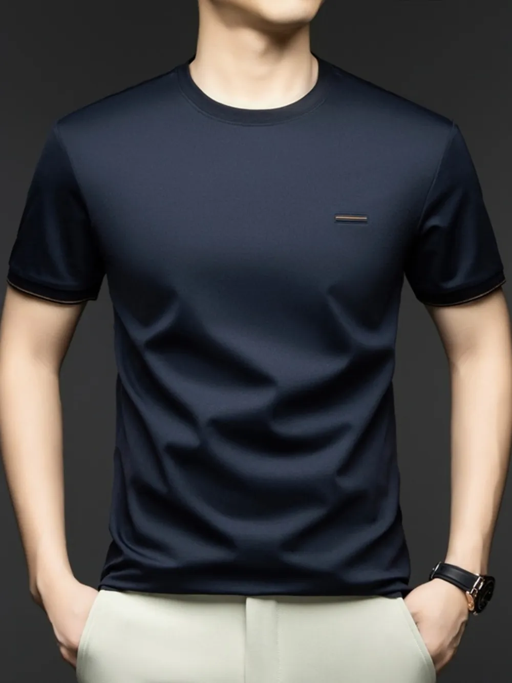 Men's Plus Size Round Neck Short Sleeve T-Shirt
