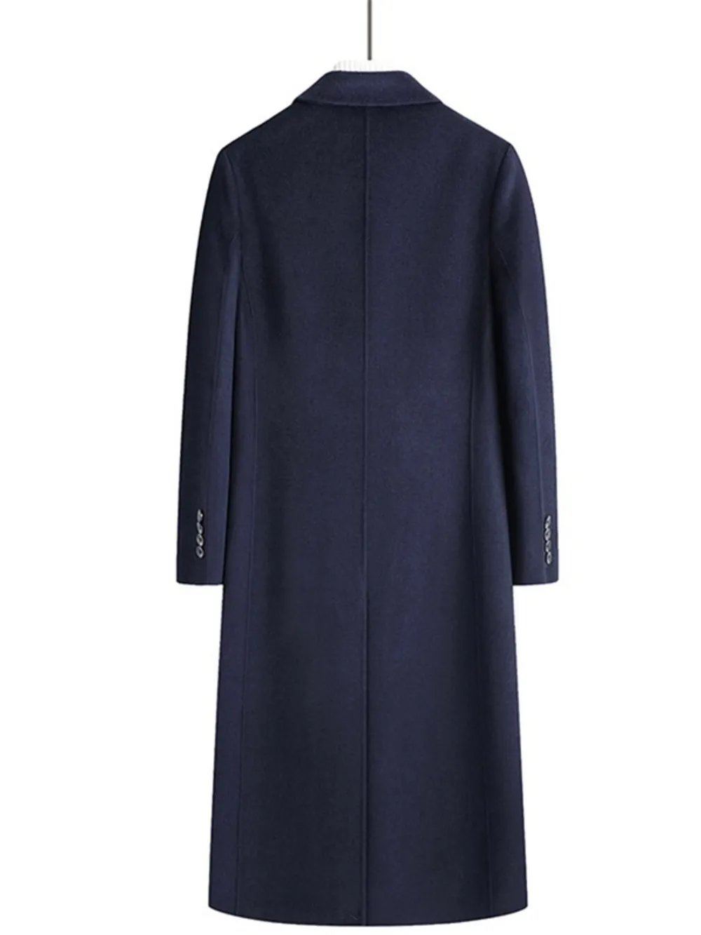Men's Plus Size Double-Breasted Long Wool Coat, image 6