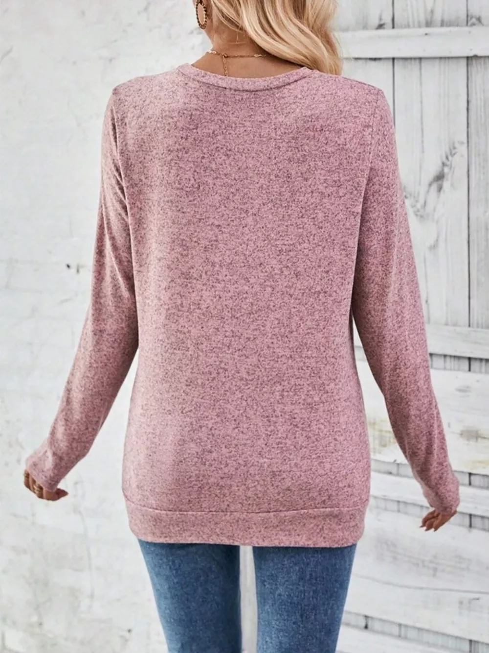 Casual Decor Button Long Sleeve T-Shirt, image 20