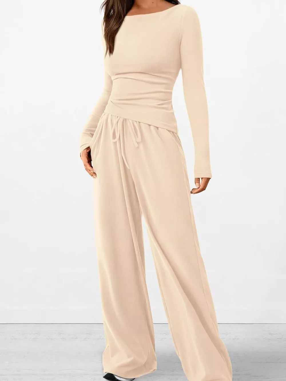 Long Sleeve Top and Wide Leg Pants Set, image 29