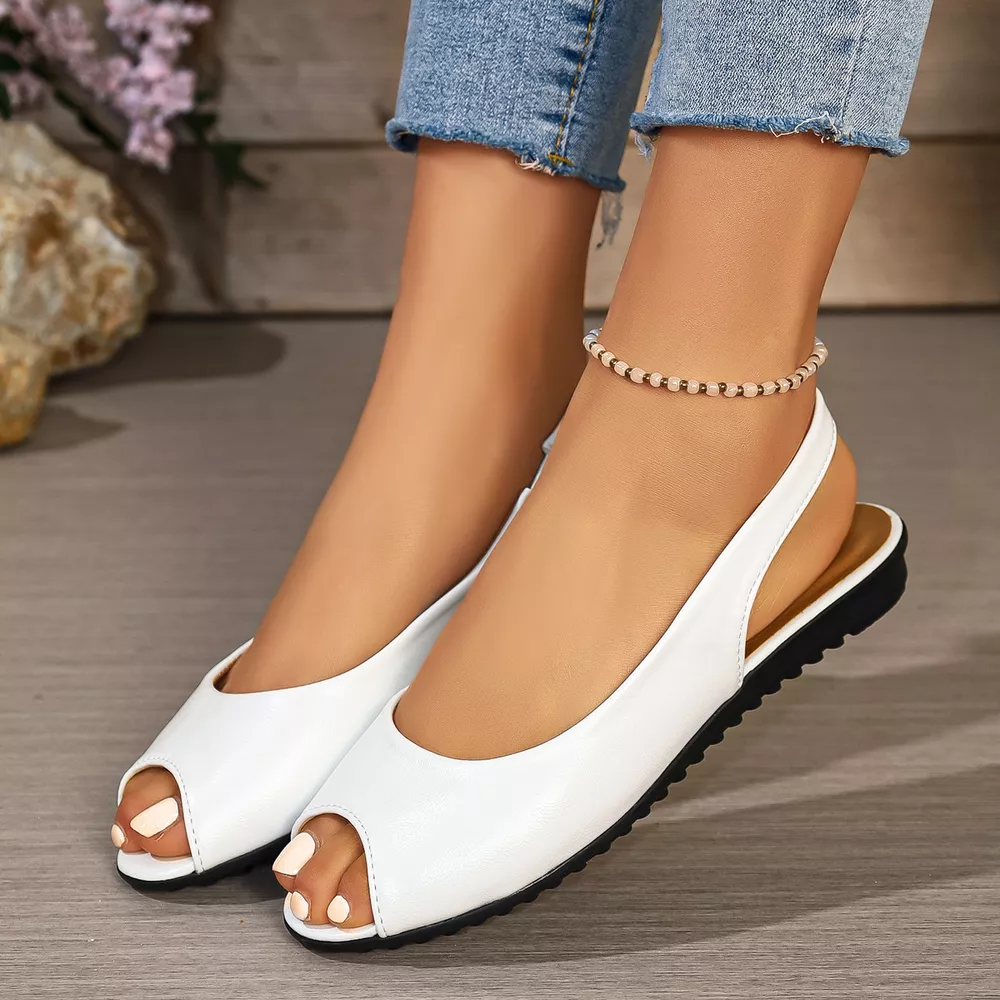 Peep Toe Flats Sandals, image 2