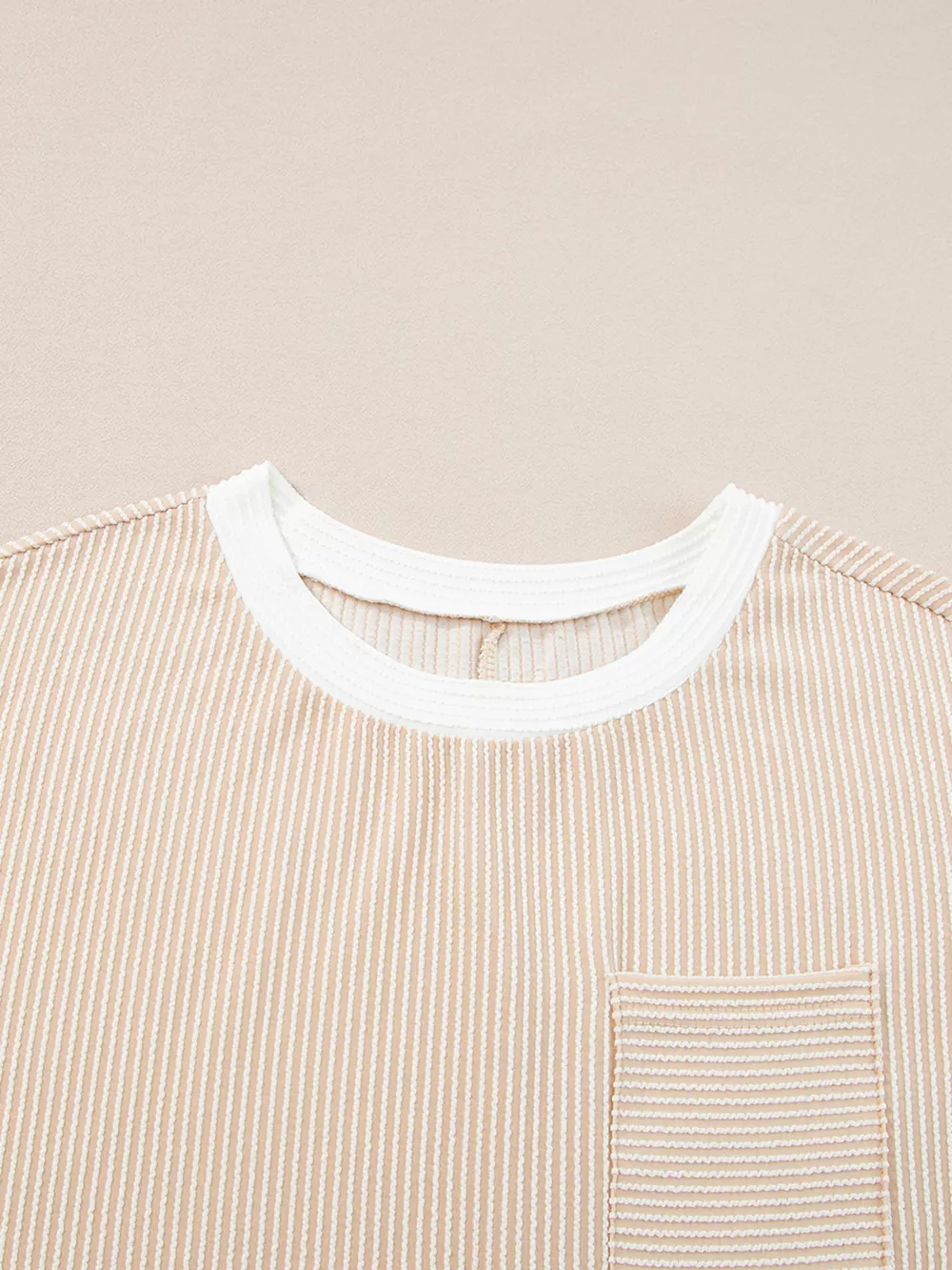 Twisted Ribbed Color Block Trim T Shirt Shift Dress, image 11