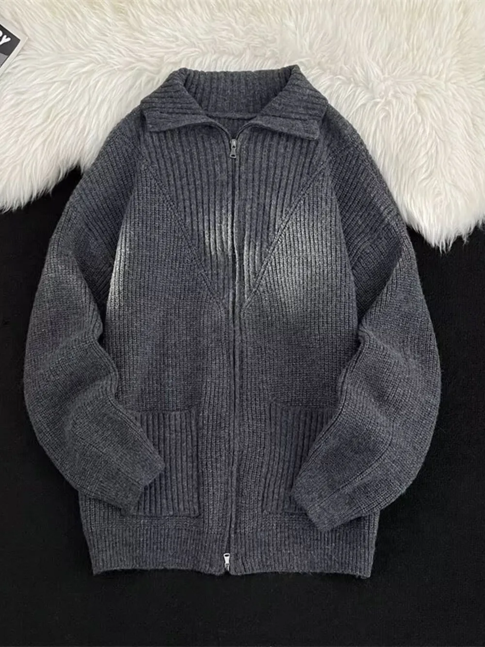 Men's Zip-Up Knit Cardigan