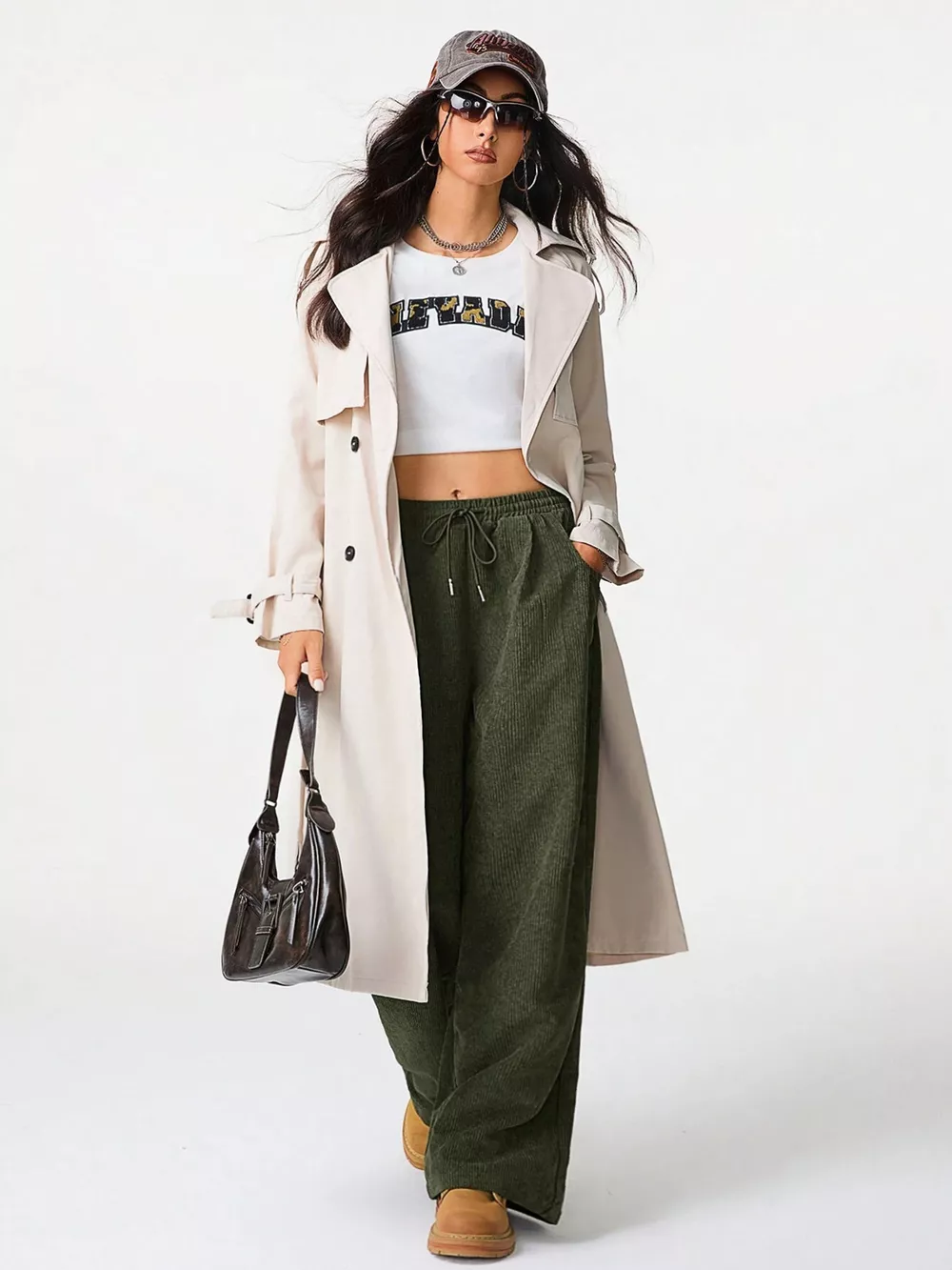 Relaxed Fit Corduroy Pants with Drawstring, image 4
