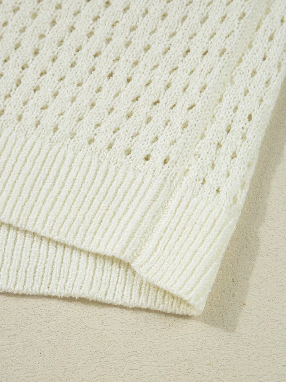 BEACH Hollow Out Knitted Lightweight Dolman Sweater, image 9