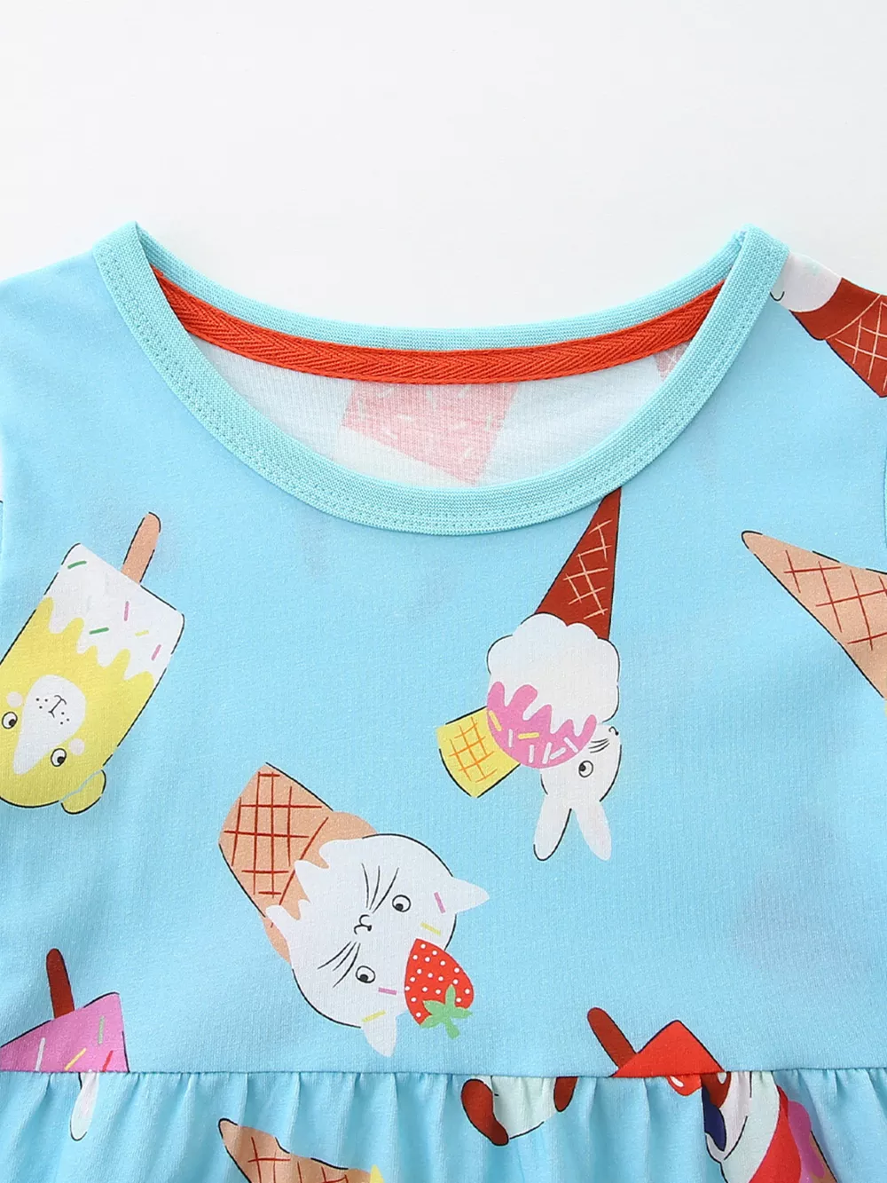 Children's Ice Cream Print Short Sleeve Dress, image 2