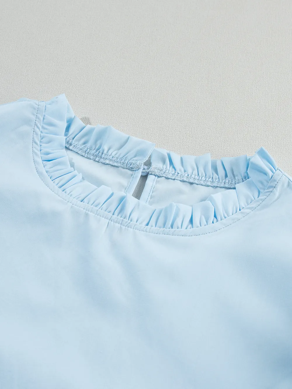 Layered Ric Rac Short Sleeve Filled Neck Blouse, image 11
