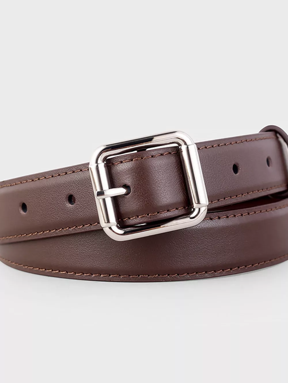 Square Buckle Leather Belt, image 6