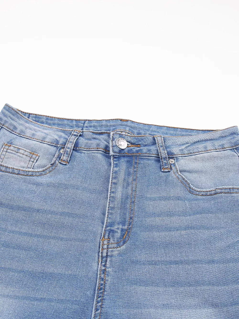 Whiskered Wash Raw Hem Cropped Jeans, image 7
