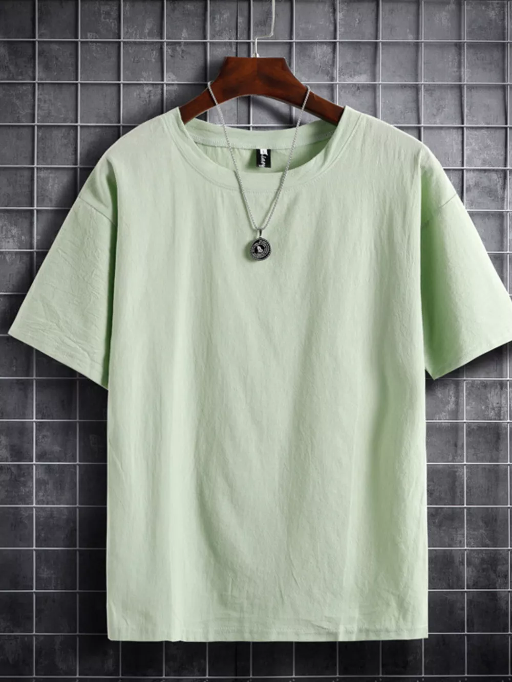 Men's Plus Size Solid Color Short Sleeve T-Shirt, image 2
