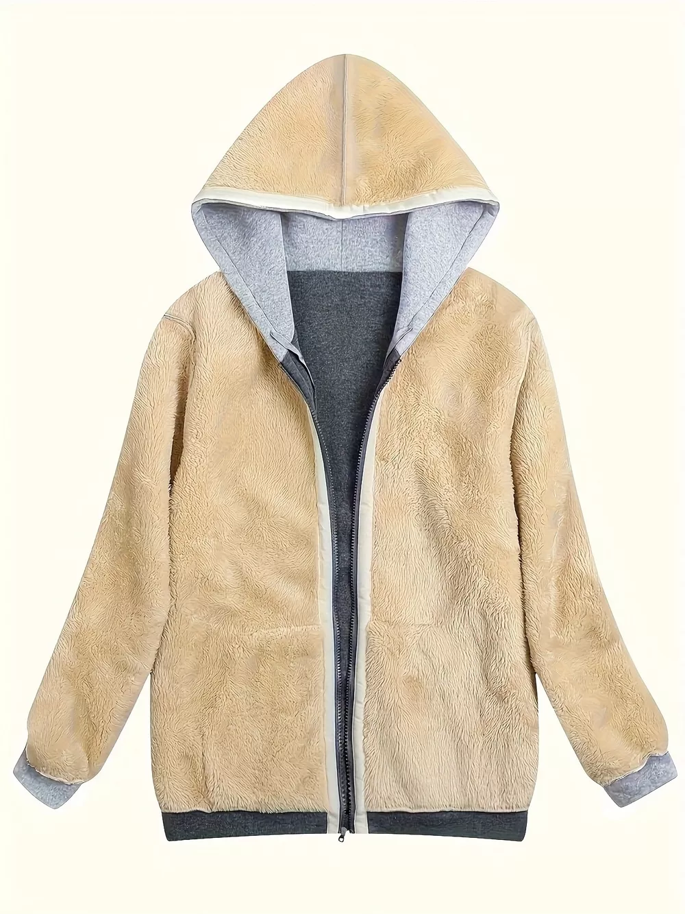 Sherpa Lined Zip-Up Hoodie, image 3