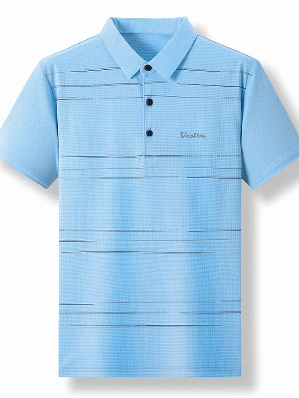 Men's Plus Size Classic Striped Quick-Dry Polo Shirt, image 4
