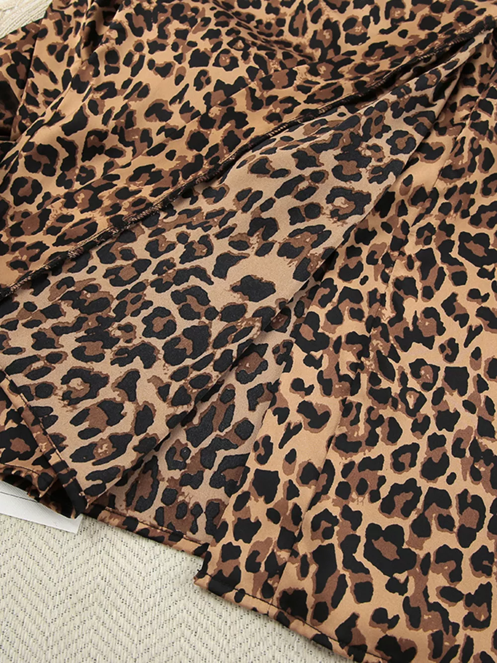 Leopard Print Feather-Trimmed Lounge Nightgown Robe, image 14