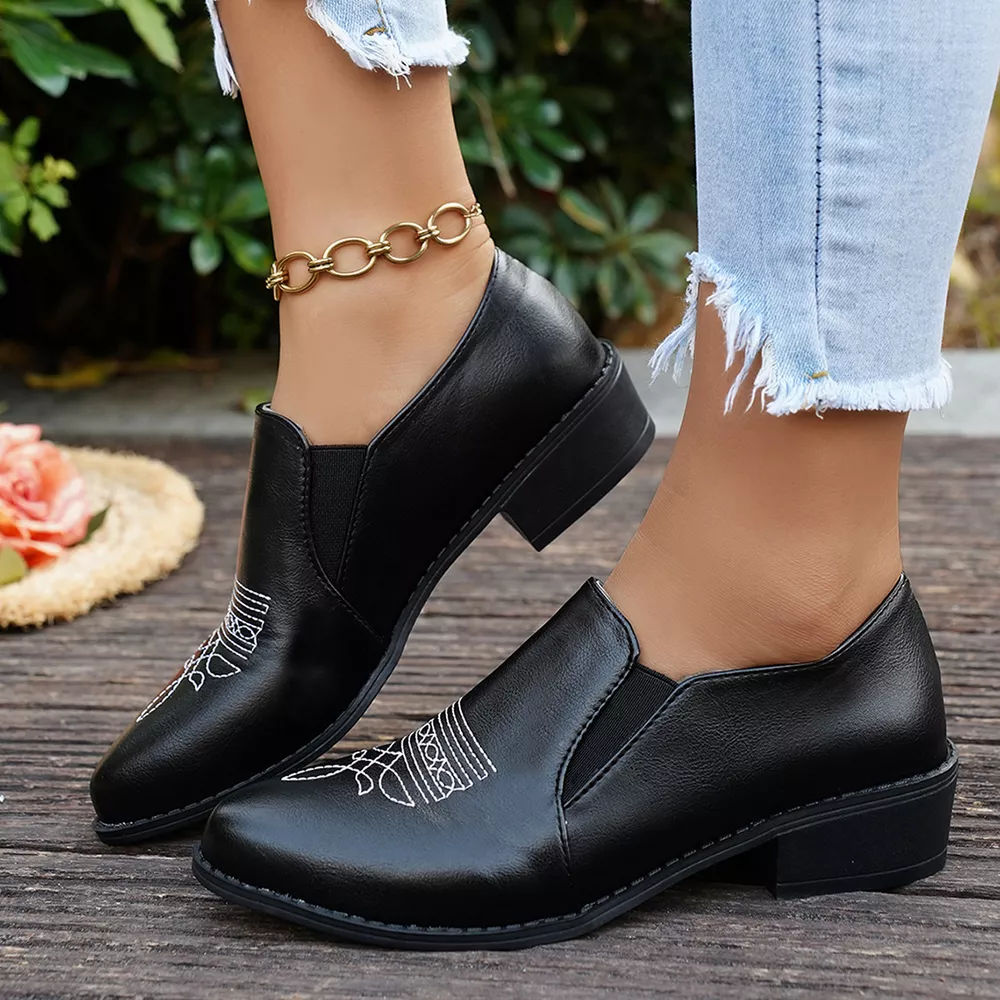 Point Toe Block Heels Loafers, image 8