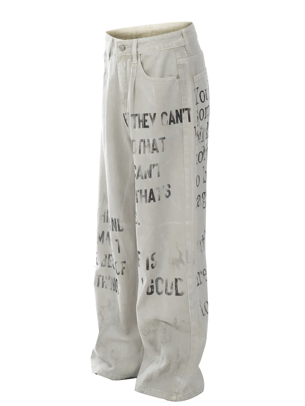Men's Letter Wide Leg Jeans, image 2