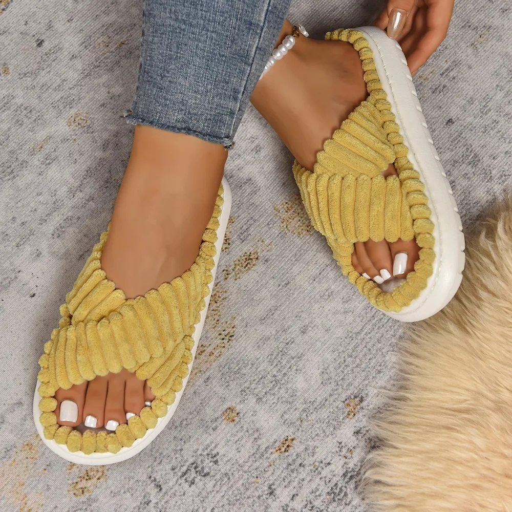 Crisscross Open Toe Platform Slippers, image 26