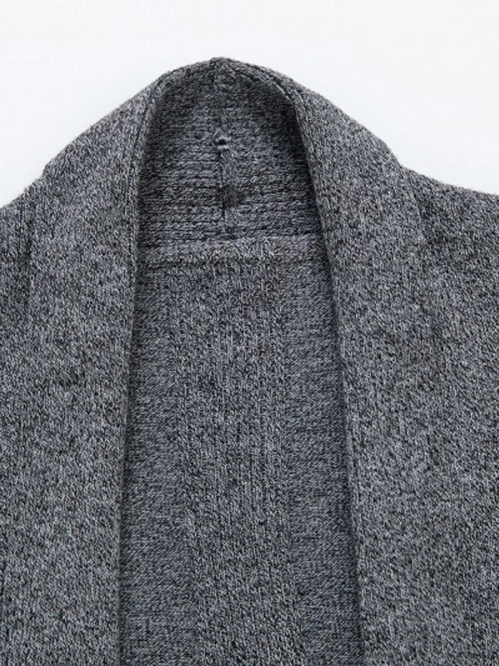 Men's Plus Size Open Front Long Sleeve Knit Cardigan, image 13