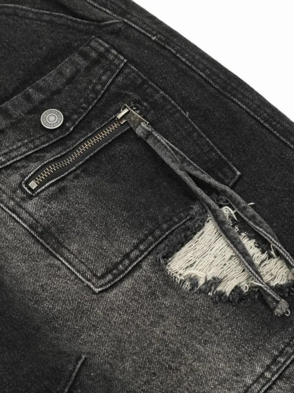 Men's Distressed Cargo Wide Leg Jeans, image 8