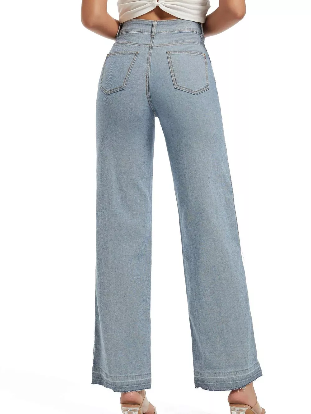 High-Waisted Two Tone Jeans, image 8