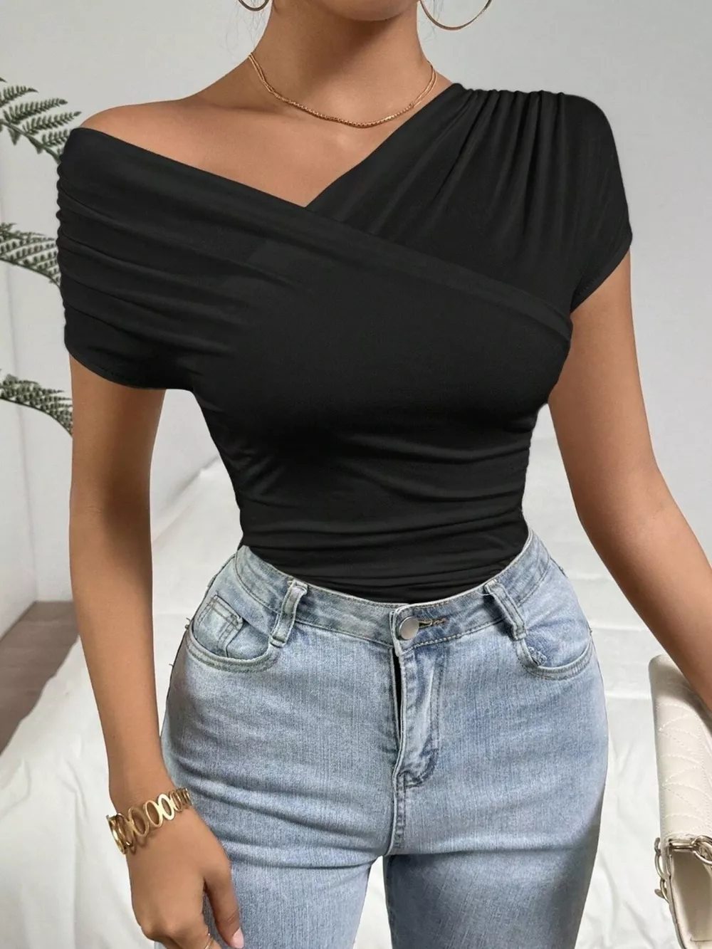 Cross-Wrap Slim Fit Top, image 12