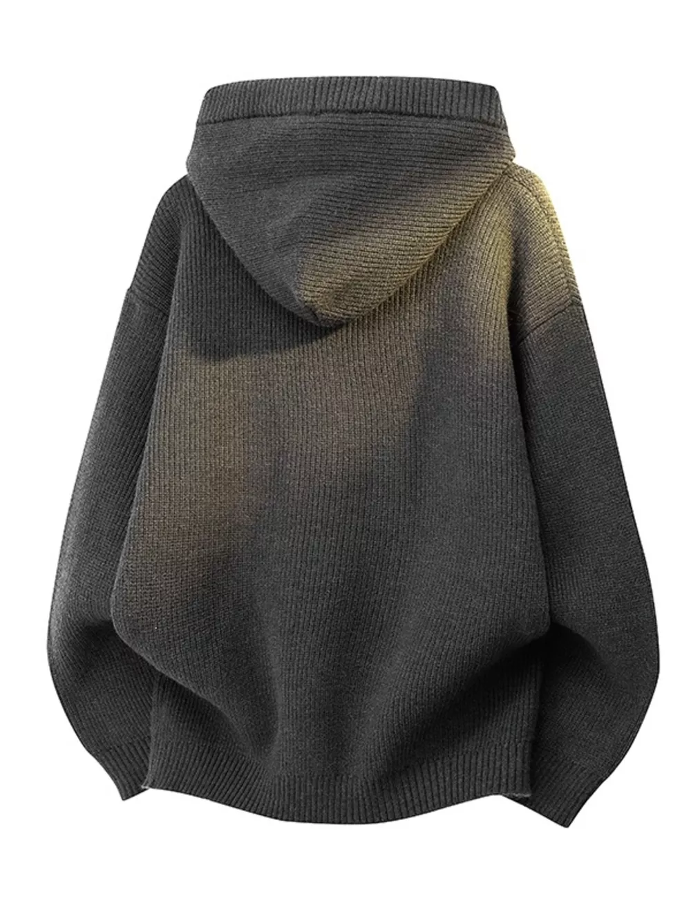 Men's Plus Size Button Detail Hooded Sweater, image 9