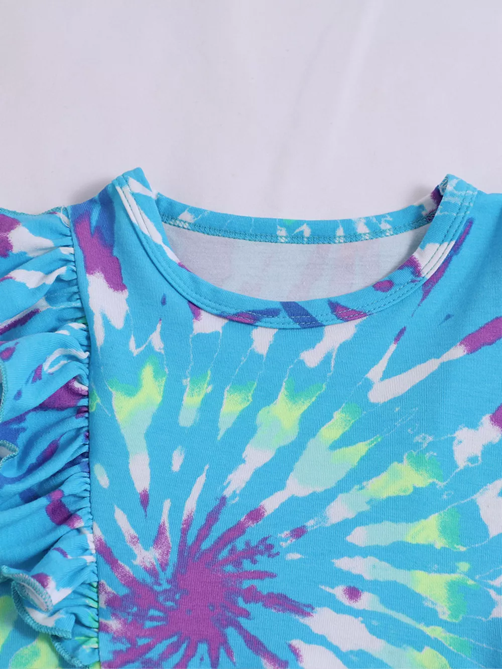 Children's Tie-Dye Ruffle Sleeve Dress, image 3