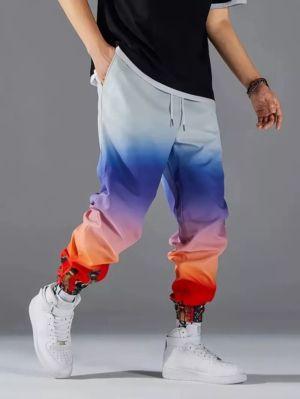 Men's Full Size Drawstring Loose Fit Joggers Plus Size, image 3