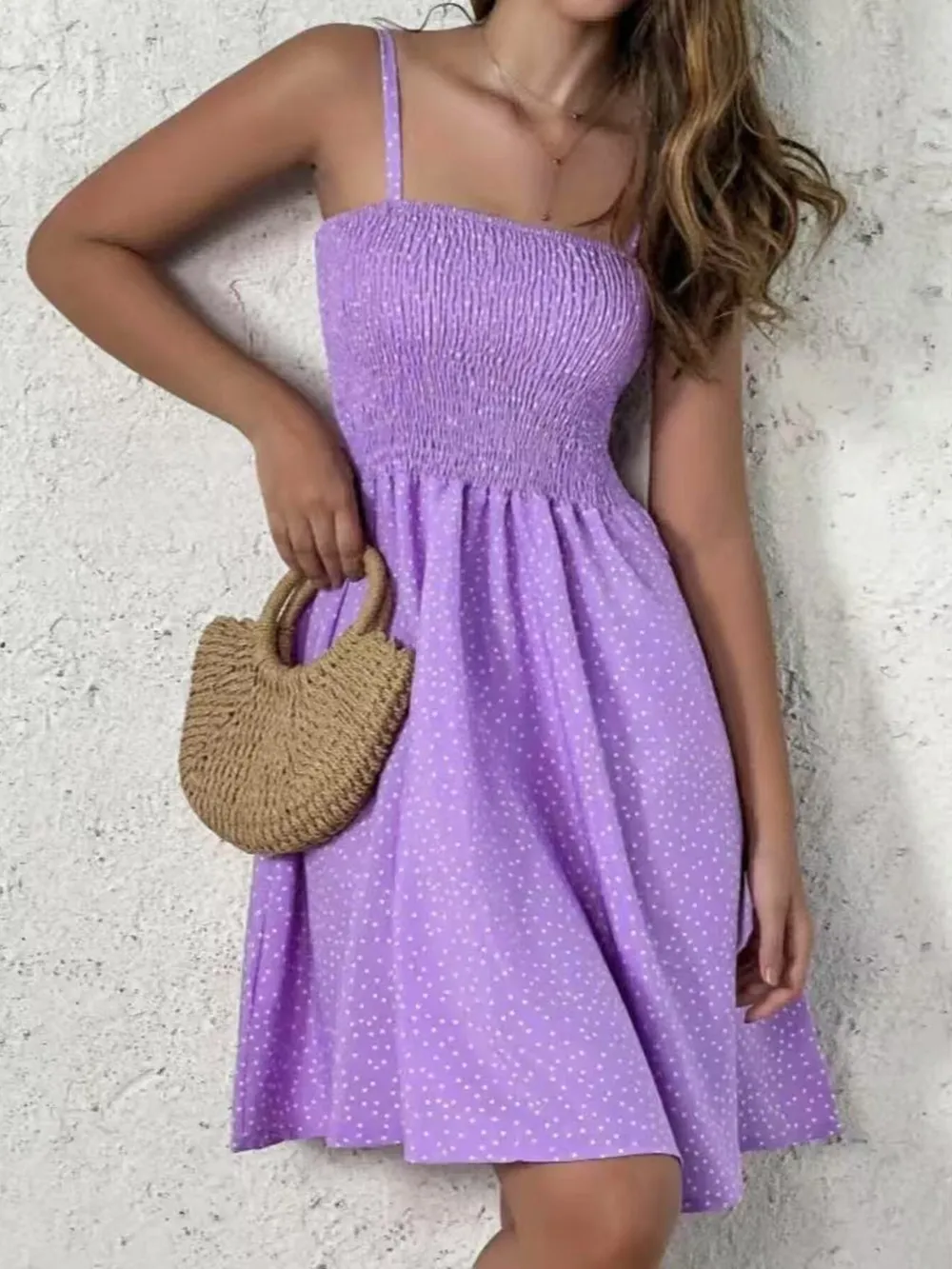 Full Size Smocked Square Neck Cami Dress Plus Size, image 21