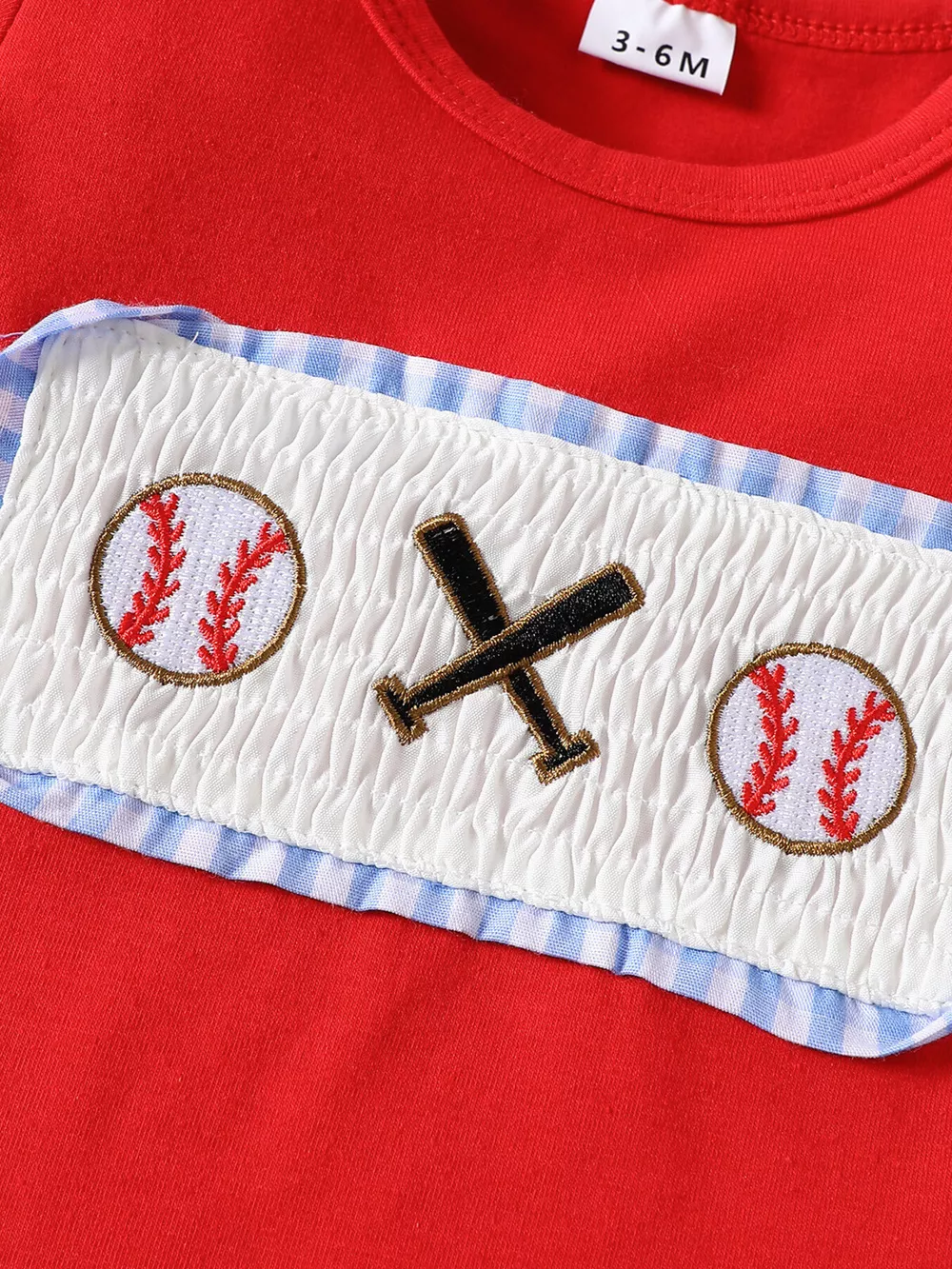 Children's Baseball Graphic Tee & Gingham Shorts Set, image 4