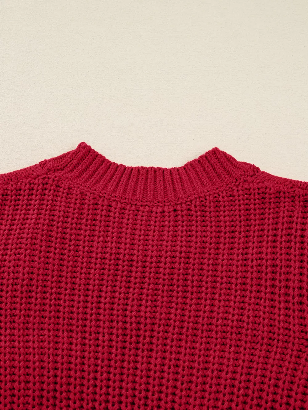 Plaid Lace Up Detail Christmas Holiday Puff Short Sleeve Sweater, image 11
