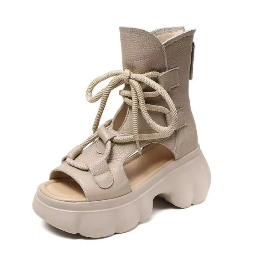 Chunky Platform Lace-Up Sandals, image 7
