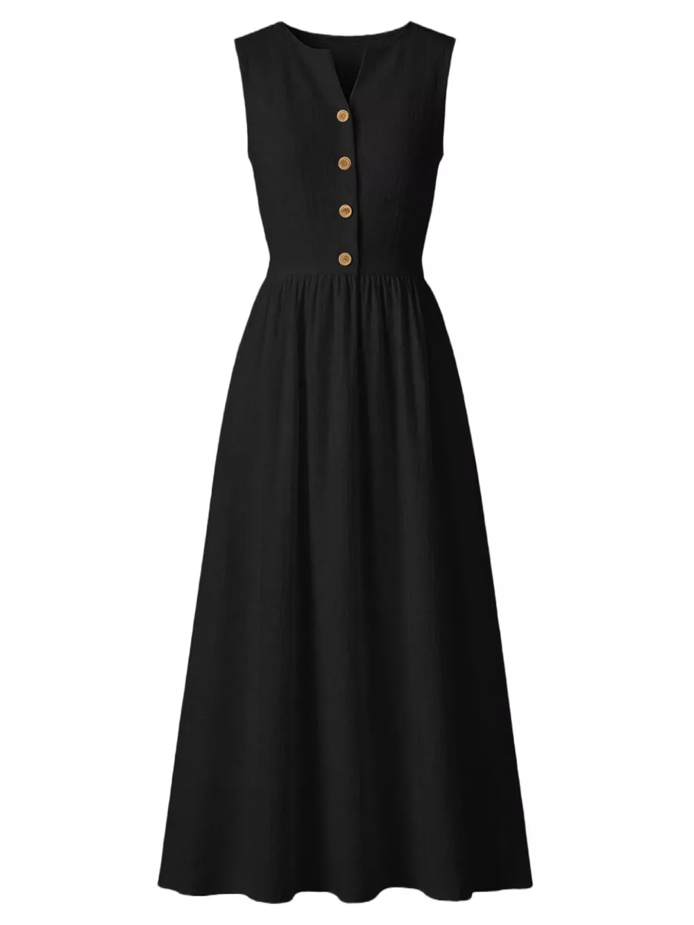Sleeveless Button Front Flowy Midi Dress, image 19