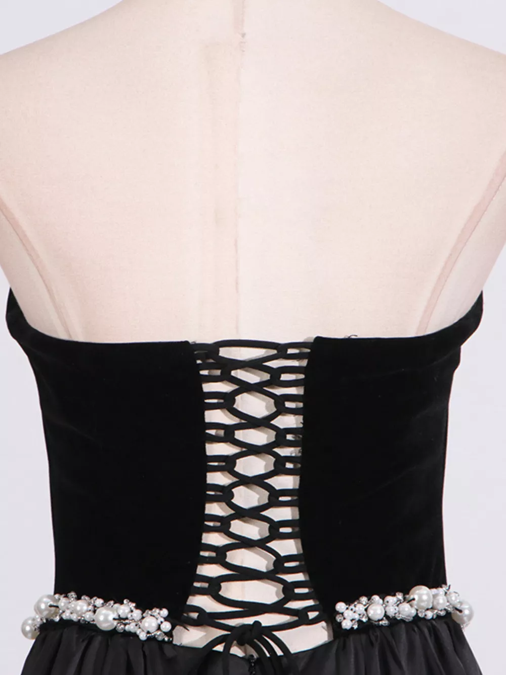 Lace Up Back Tube Maxi Dress, image 5