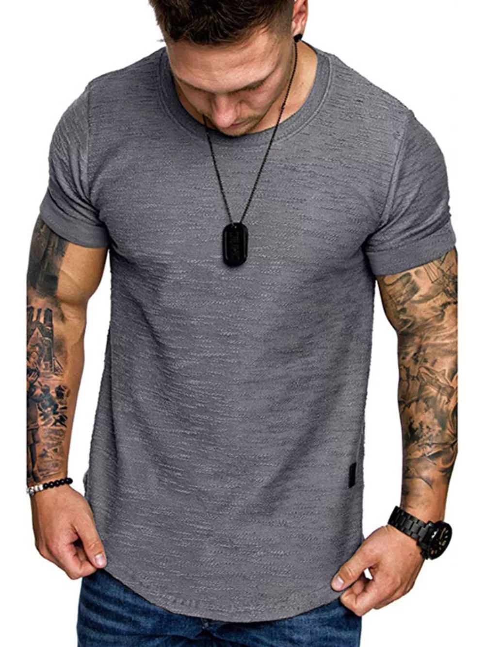 Men's Round Neck Slim Fit Casual T-Shirt, image 16