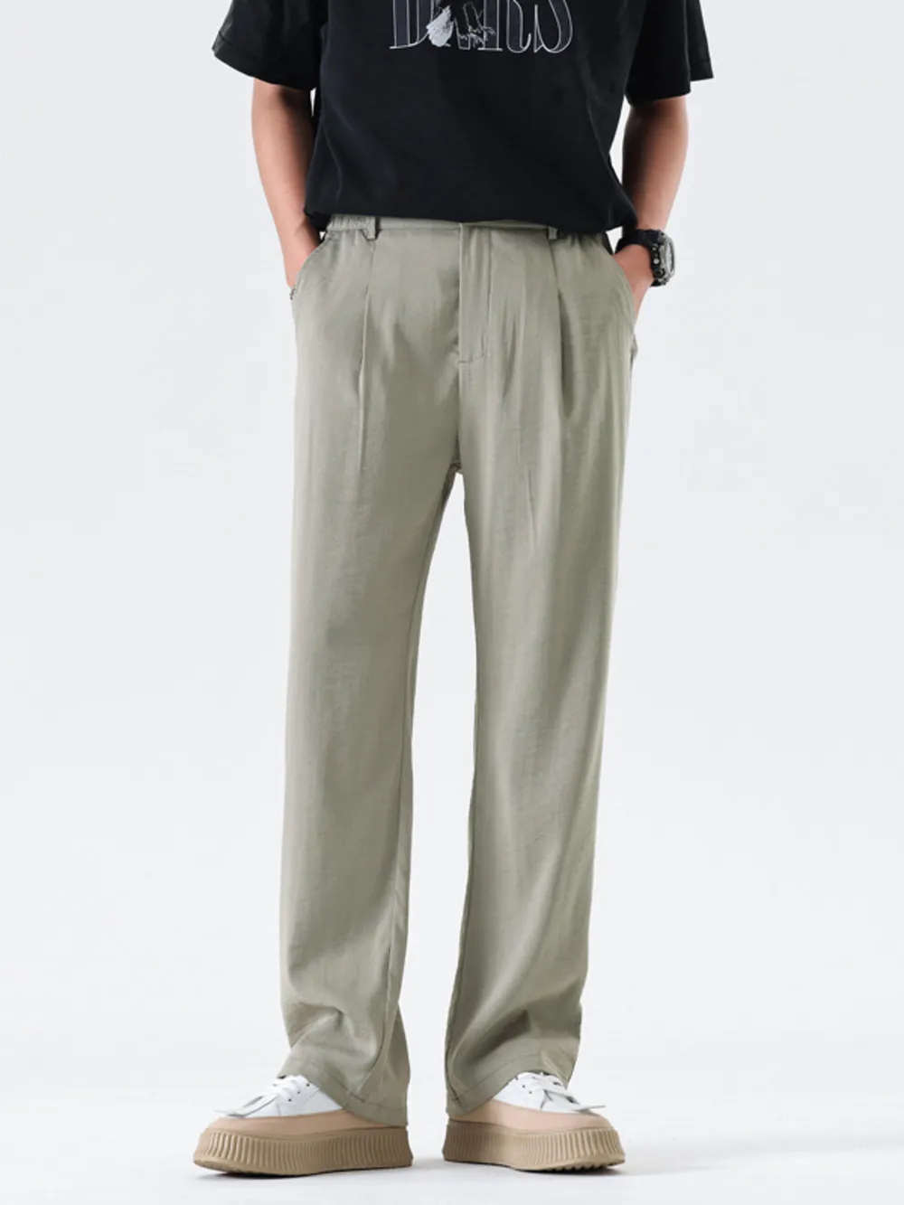 Men's Full Size Relaxed Fit Wide Leg Casual Pants Plus Size, image 2