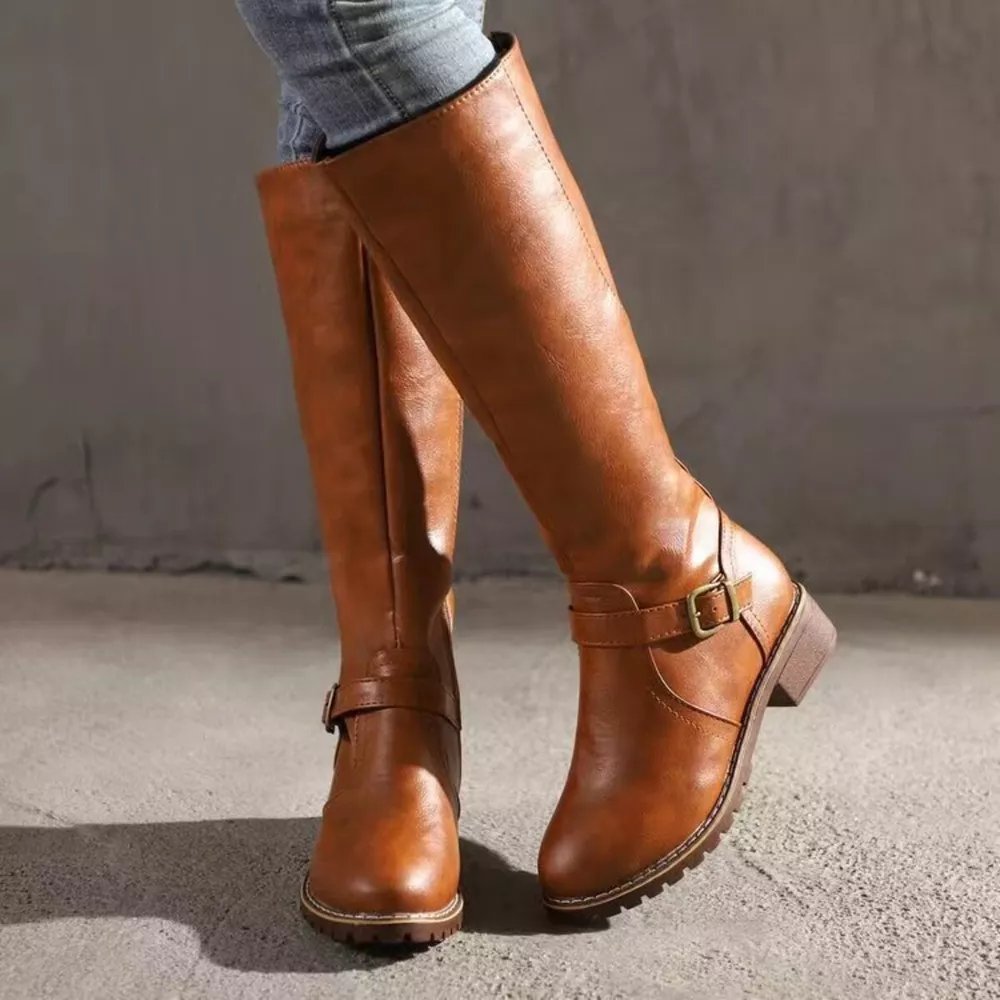 Round Toe Block Heels Boots, image 13
