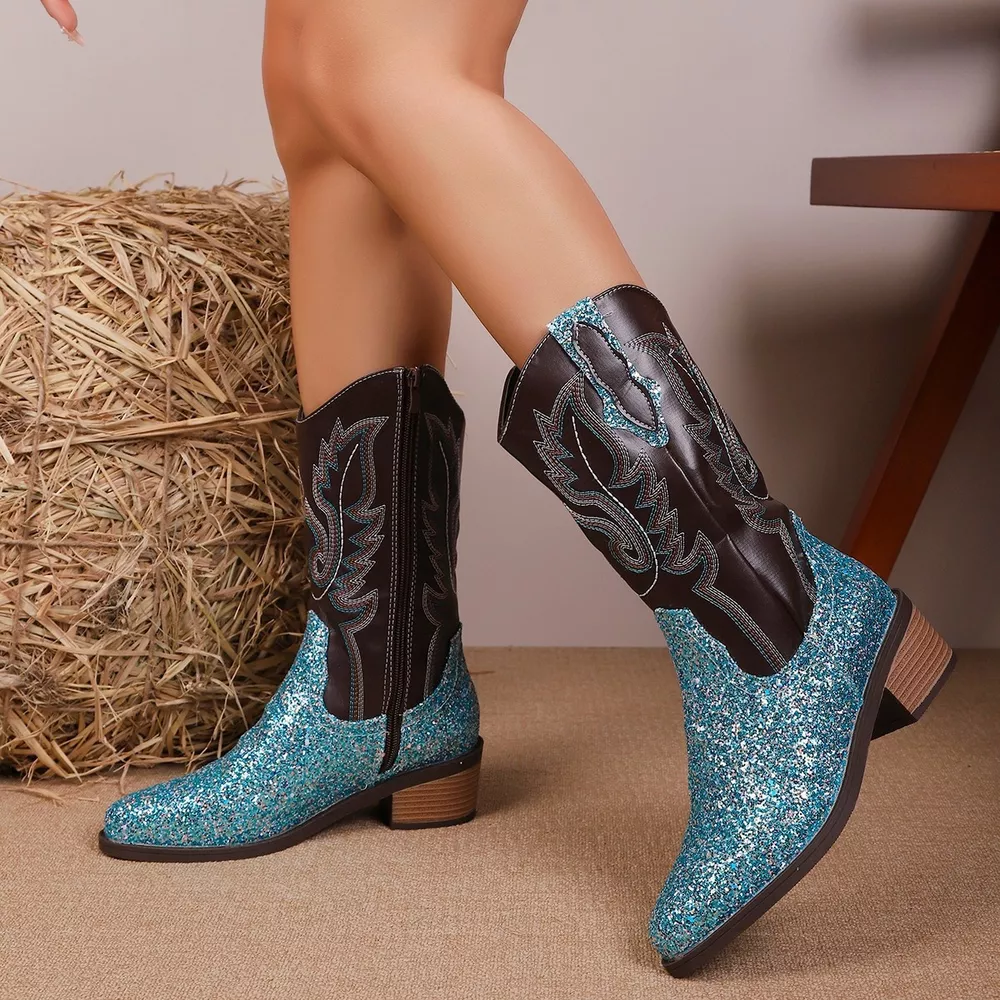 Embroidered Western Cowboy Boots, image 16