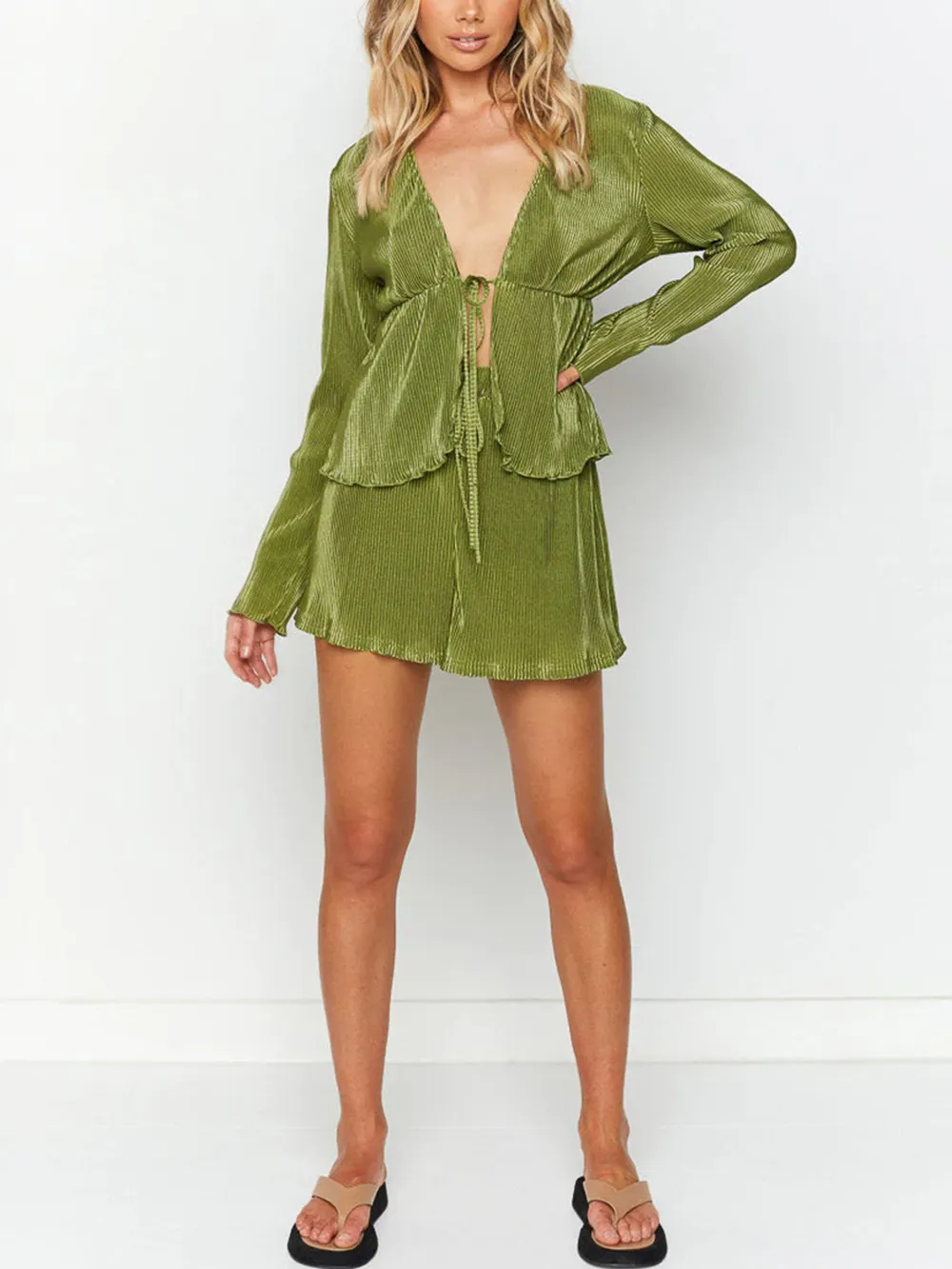 Long Sleeve Top and Shorts Set, image 6