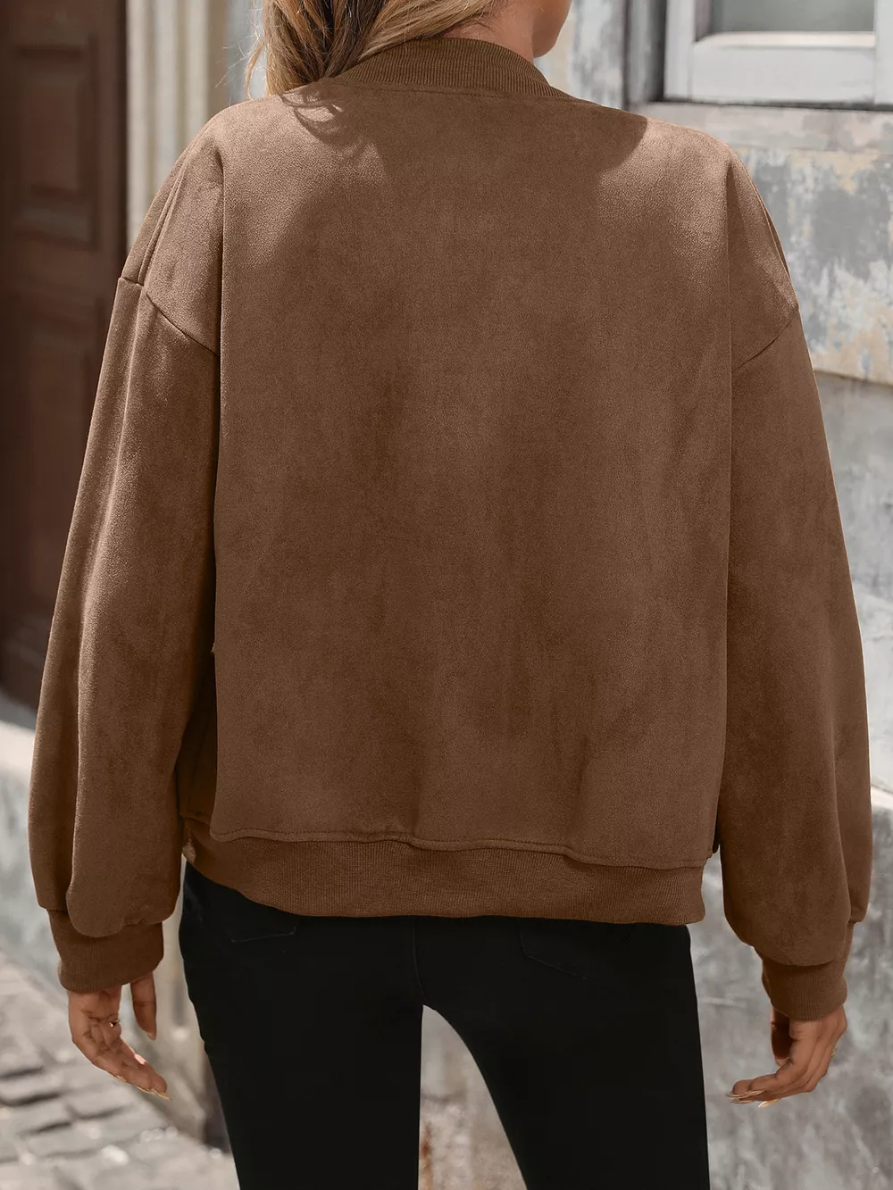 Zip Up Dropped Shoulder Jacket, image 10