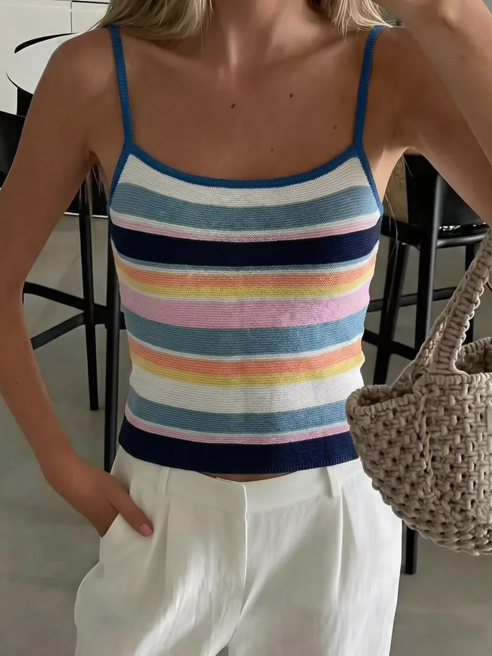 Striped Knit Cami, image 4