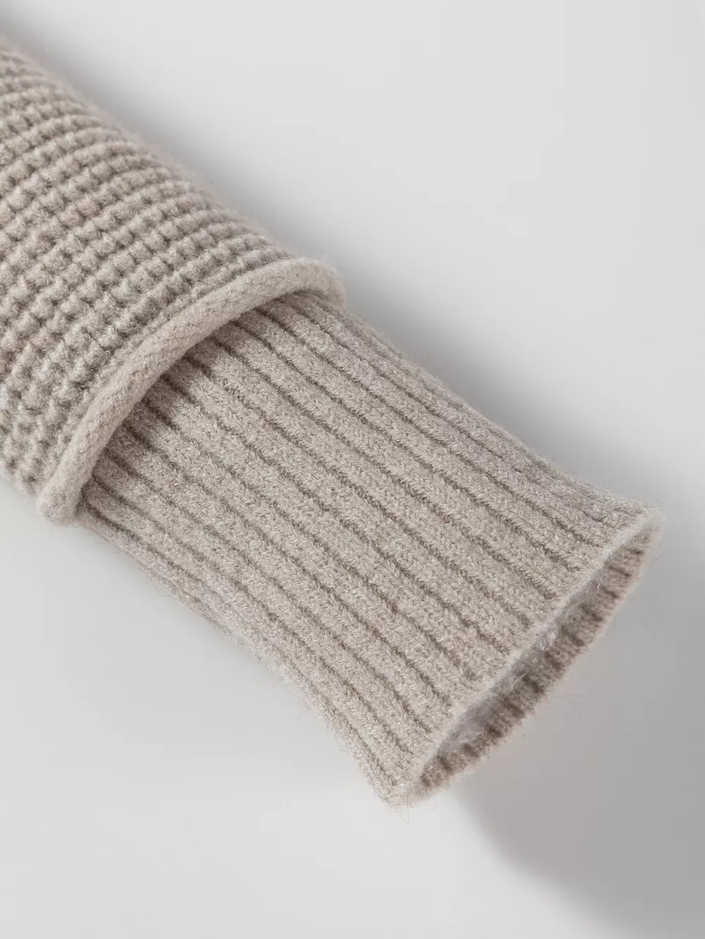 Waffle Texture Knit Ribbed High Neck Drop Shoulder Sweater, image 14