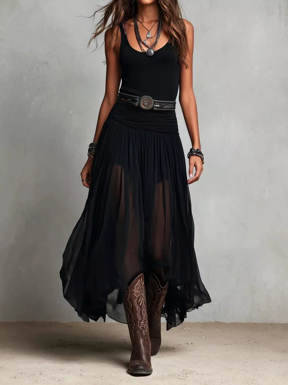 Full Size Scoop Neck Sleeveless Maxi Dress Plus Size, image 2