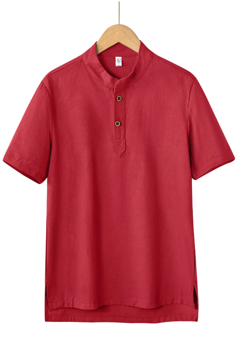 Men's Plus Size Button Detail Short Sleeve Blouse, image 9