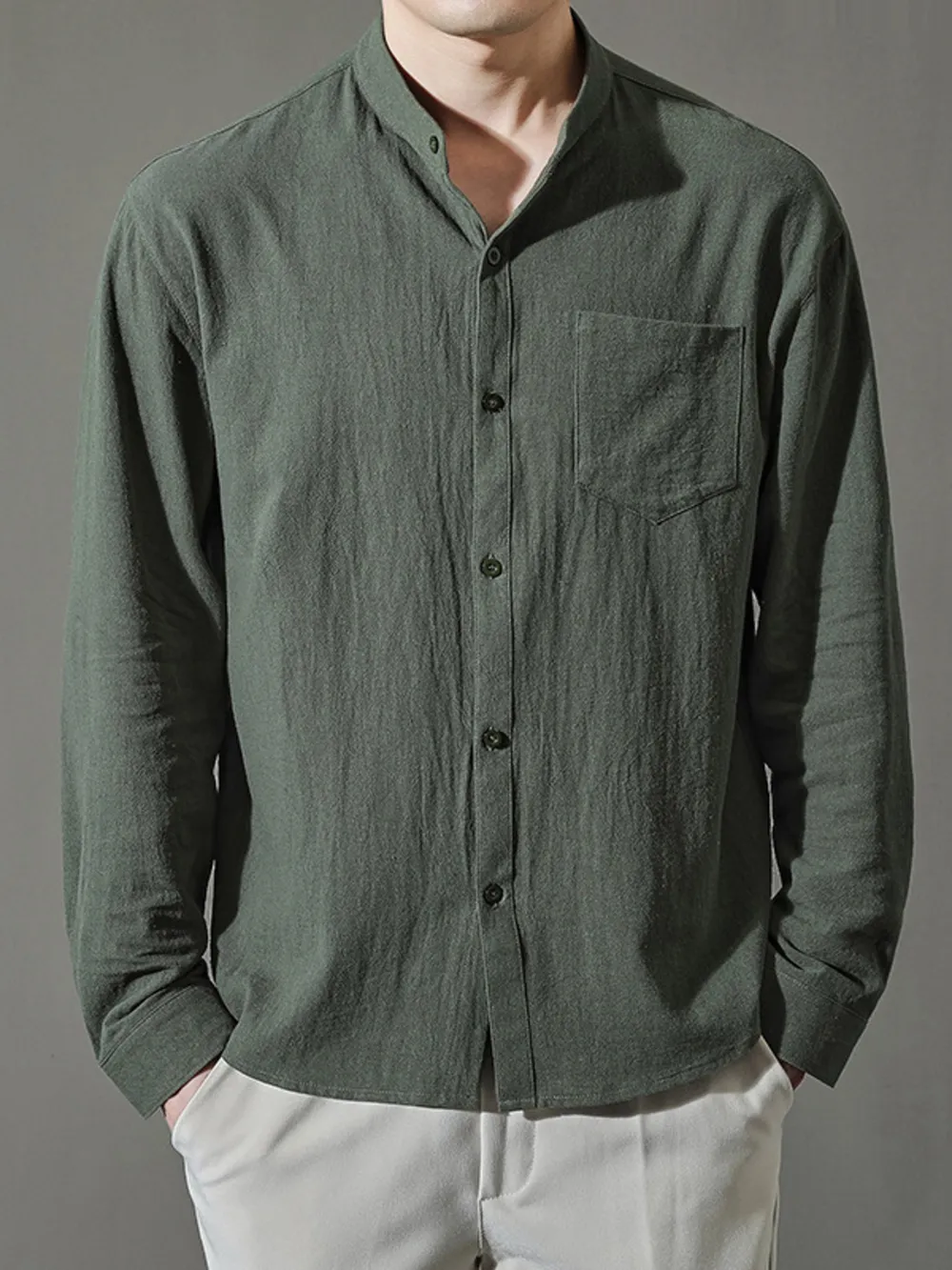 Men's Plus Size Button Up Long Sleeve Shirt, image 5