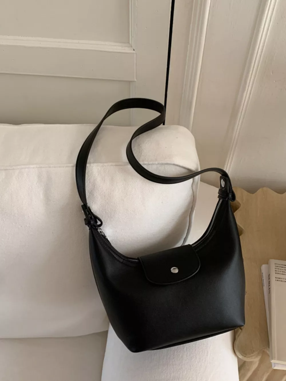 PU Leather Crescent Shoulder Bag
