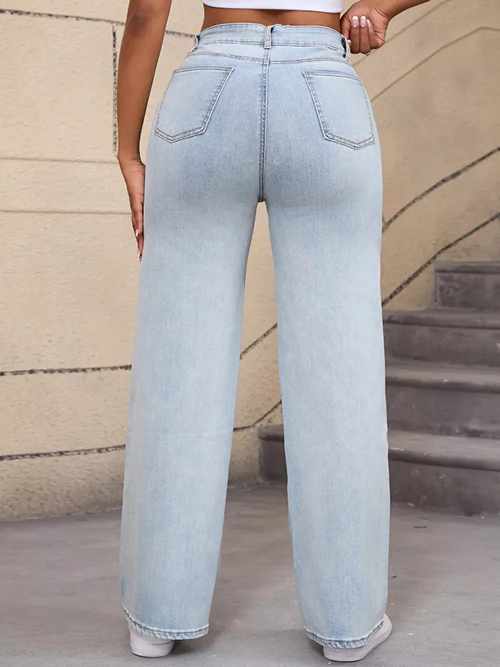 Distressed Wide-Leg Jeans, image 9