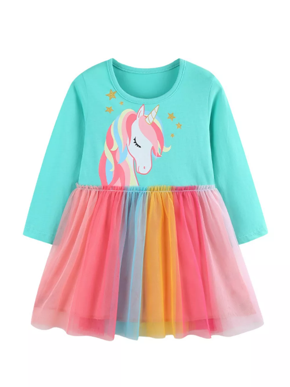 Children's Unicorn Rainbow Tulle Dress, image 2